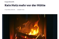Kein Holz mehr vor der Hütte Süddeutsche Zeitung 17. Juli 2022